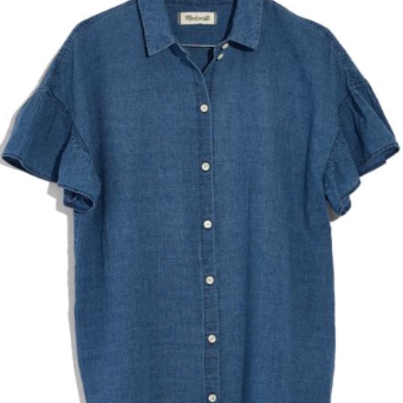 Madewell Central Ruffle-Sleeve Shirt - Picture 1 of 4